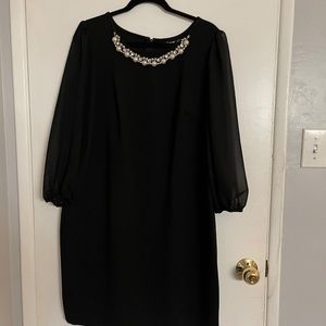 Black dress with detachable necklace